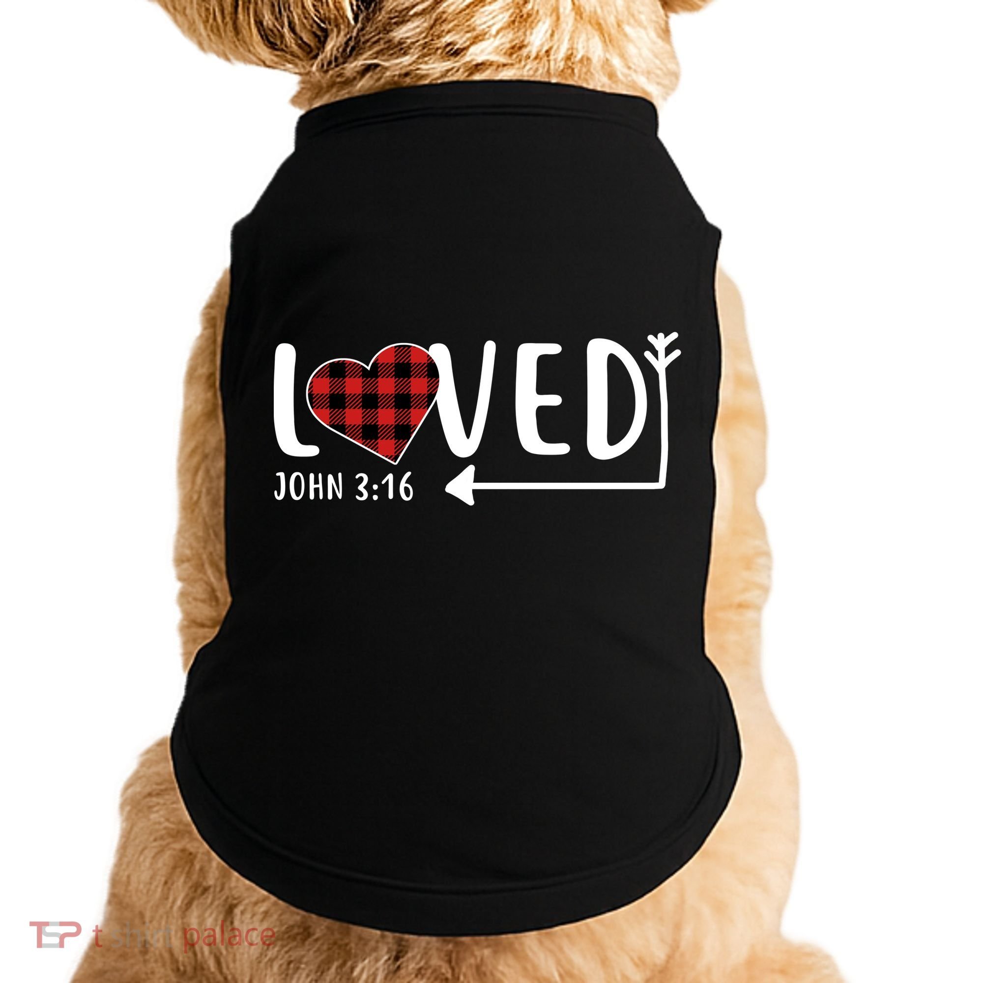Loved Arrow Heart John 3:16 Doggie Tank