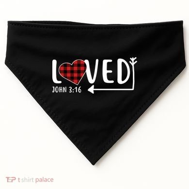 Loved Arrow Heart John 3:16 USA-Made Doggie Bandana
