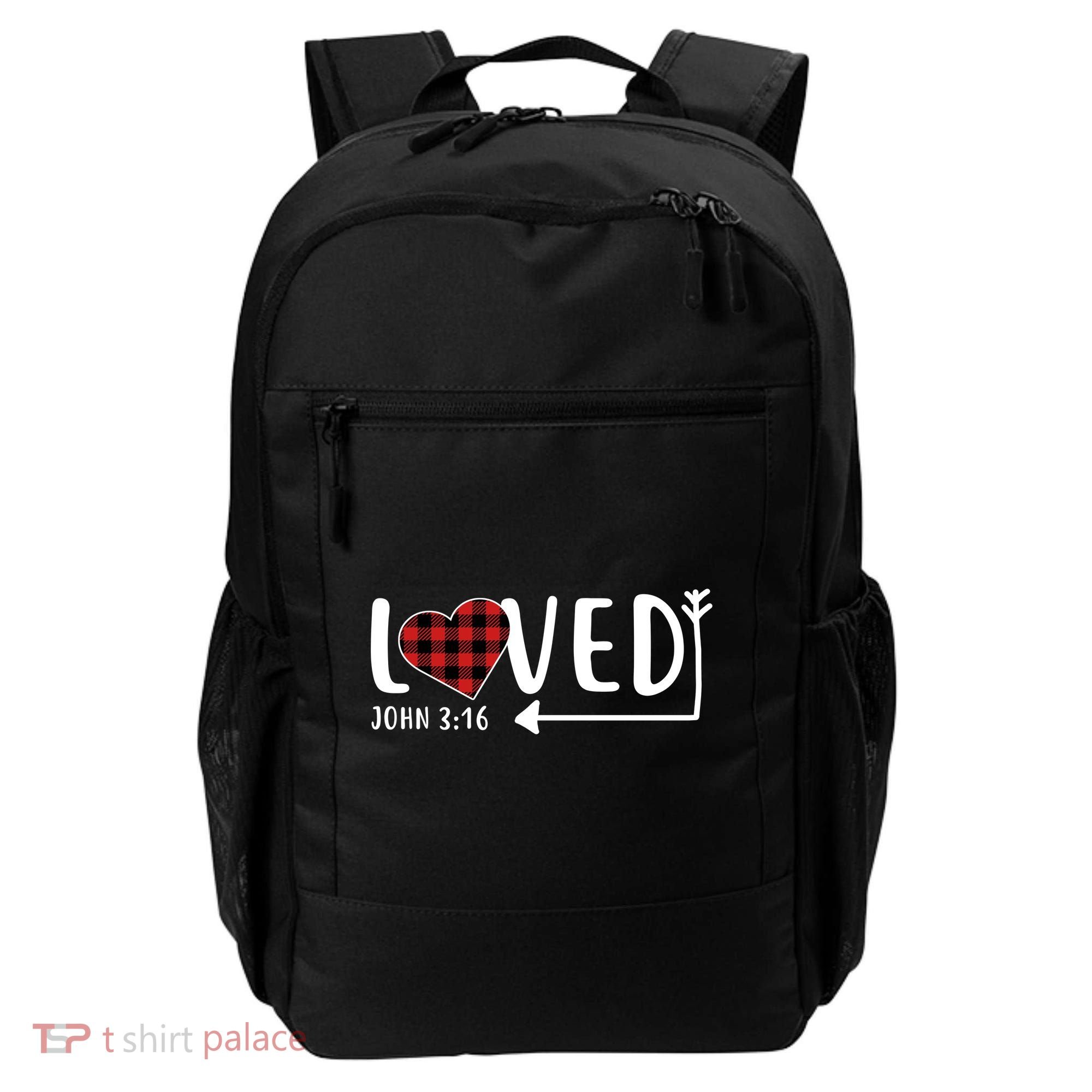 Loved Arrow Heart John 3:16 Backpack