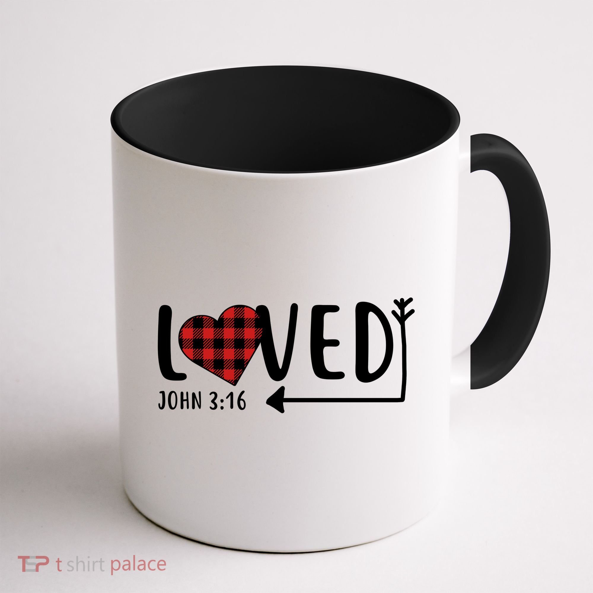 Loved Arrow Heart John 3:16 Coffee Mug