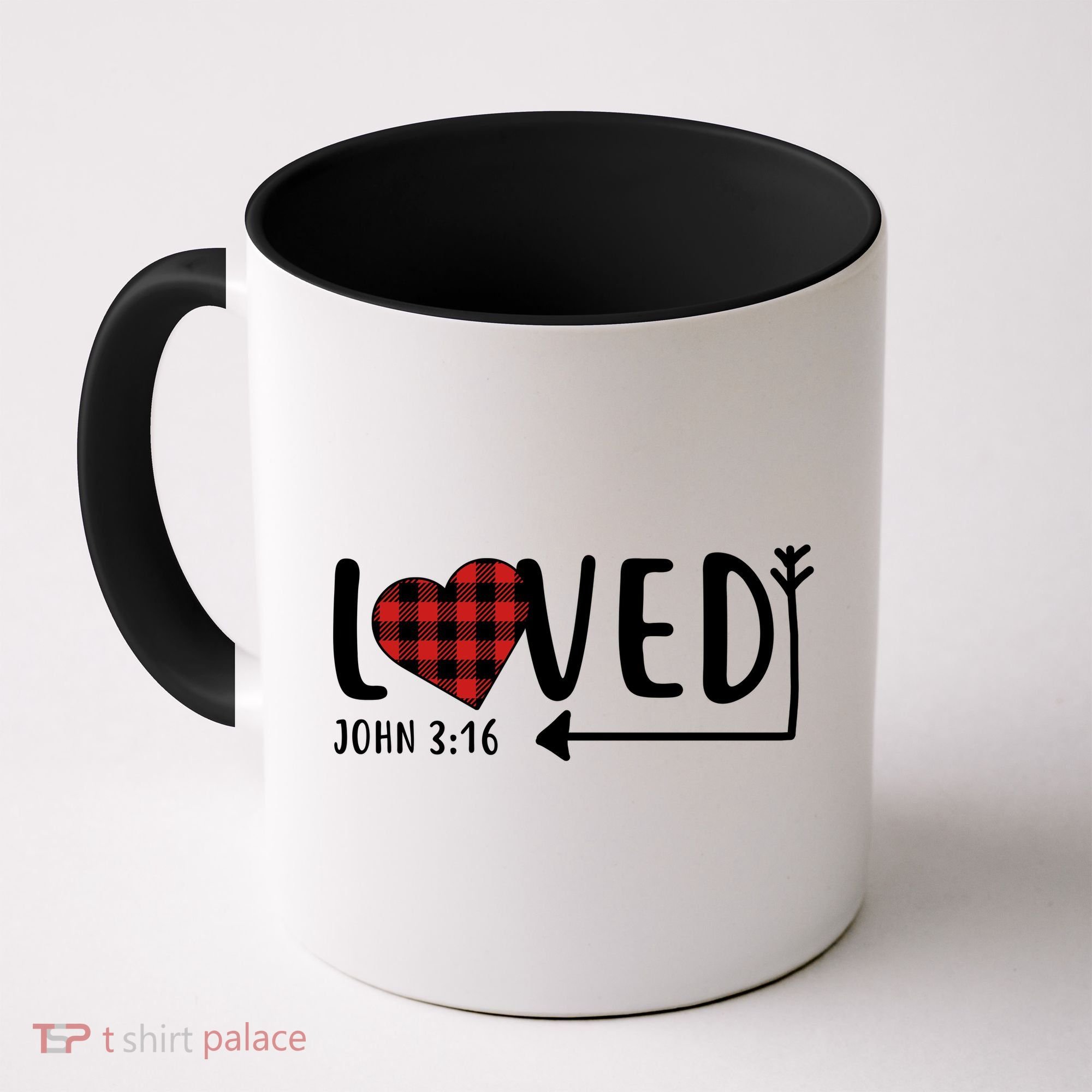Loved Arrow Heart John 3:16 Coffee Mug
