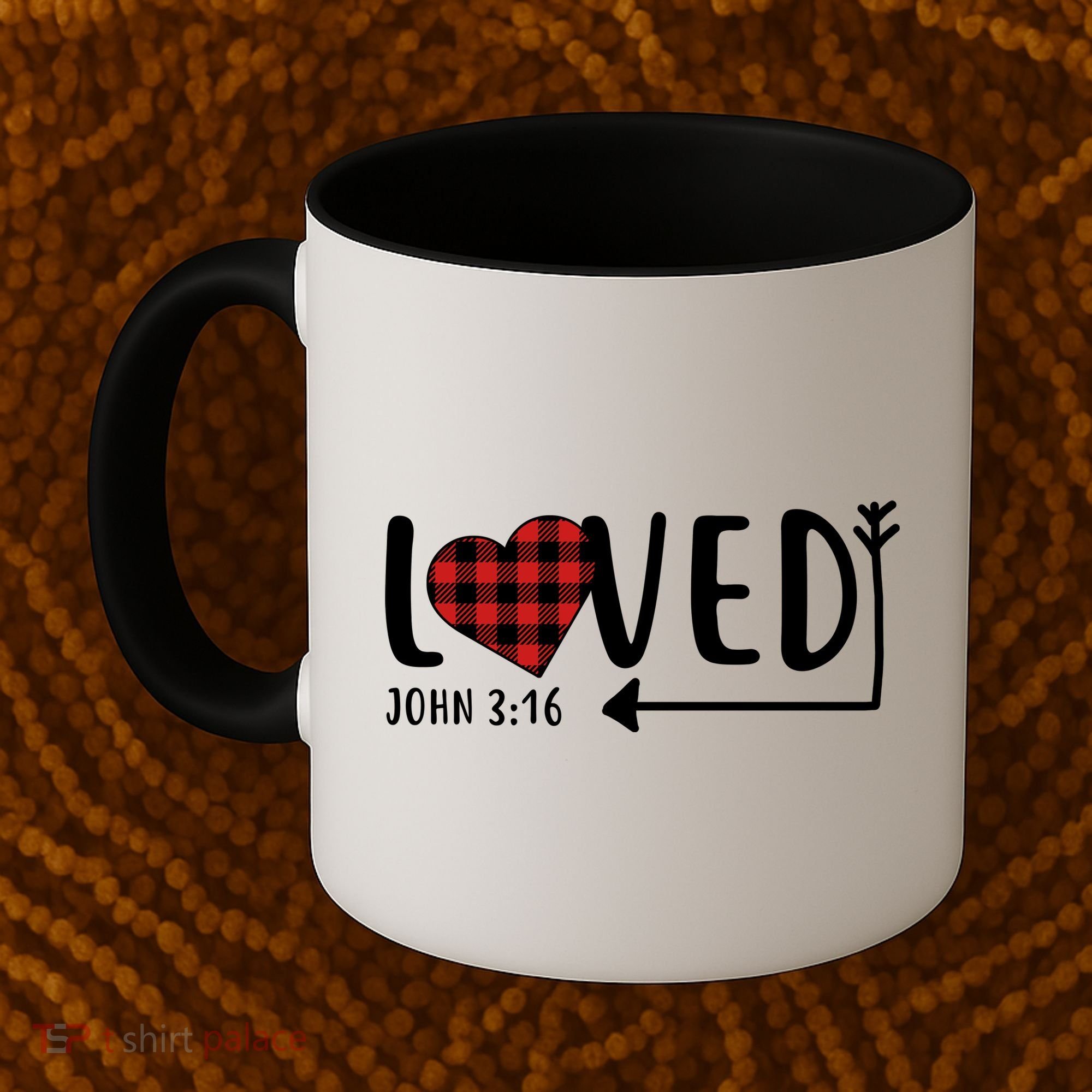 Loved Arrow Heart John 3:16 Coffee Mug