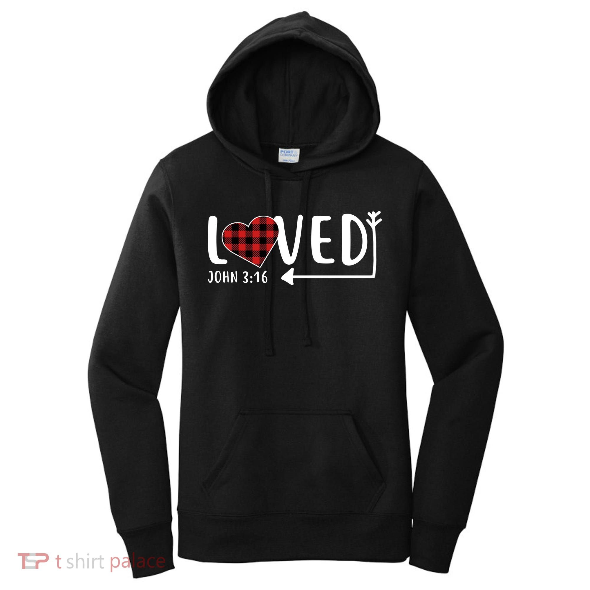 Loved Arrow Heart John 3:16 Women's Hoodie