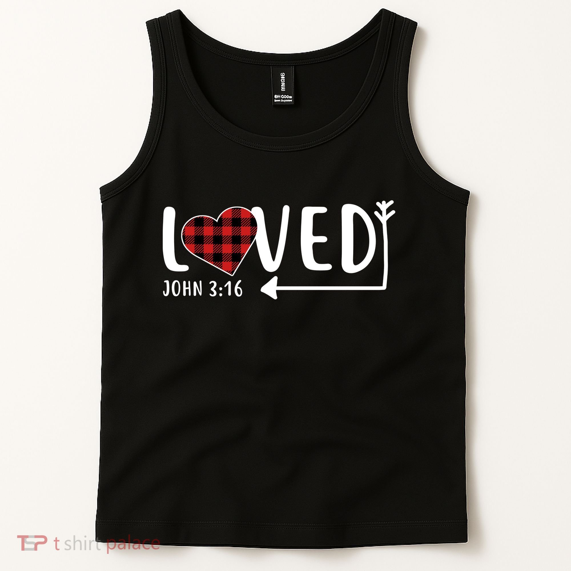 Loved Arrow Heart John 3:16 Tank Top
