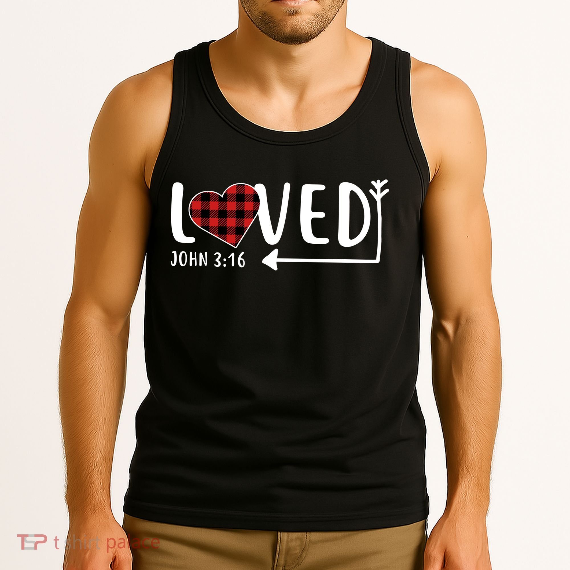 Loved Arrow Heart John 3:16 Tank Top