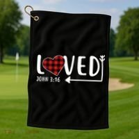 Loved Arrow Heart John 3:16 Golf Towel thumb 1