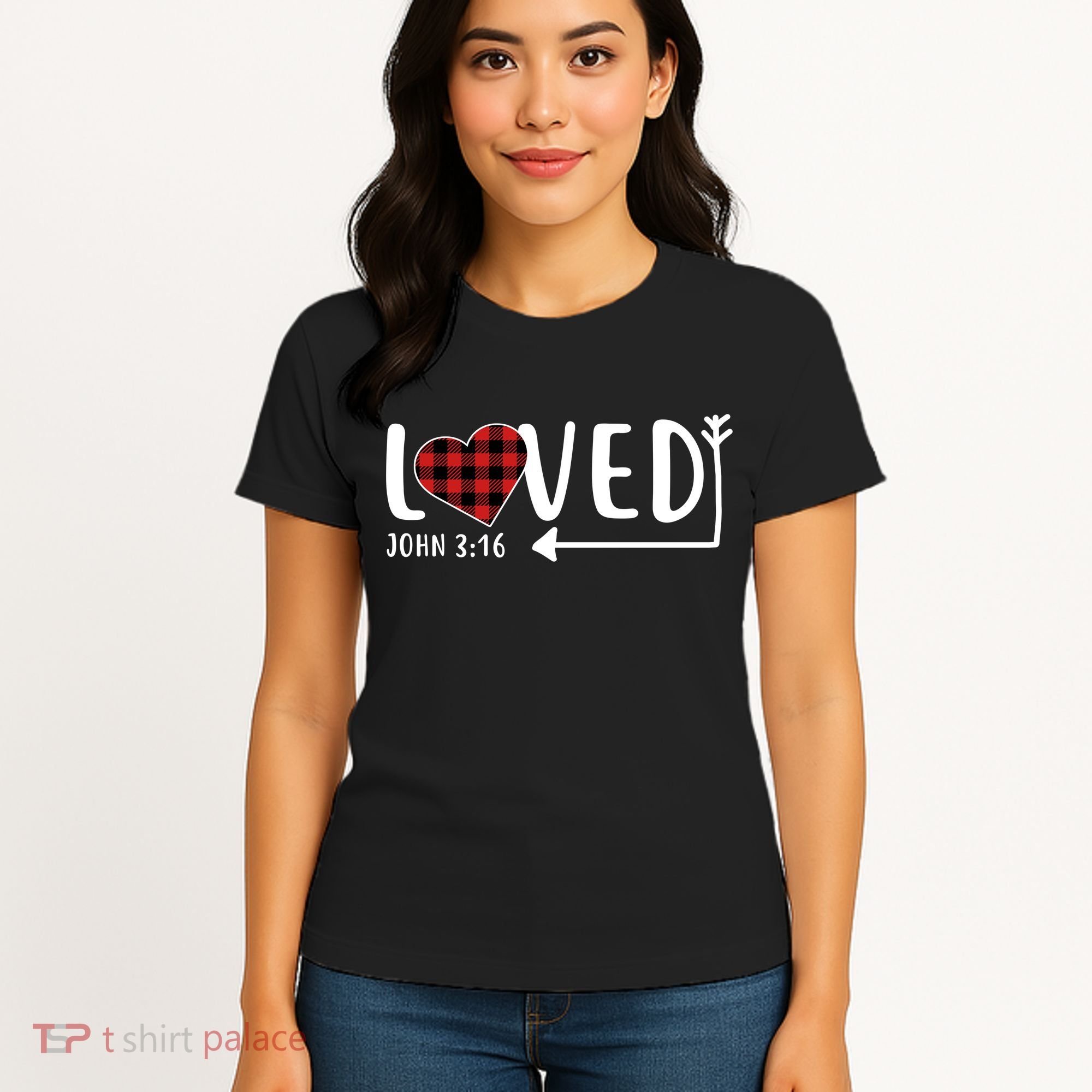 Loved Arrow Heart John 3:16 Women's T-Shirt