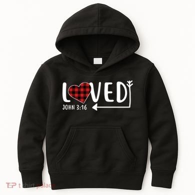 Loved Arrow Heart John 3:16 Kids Hoodie