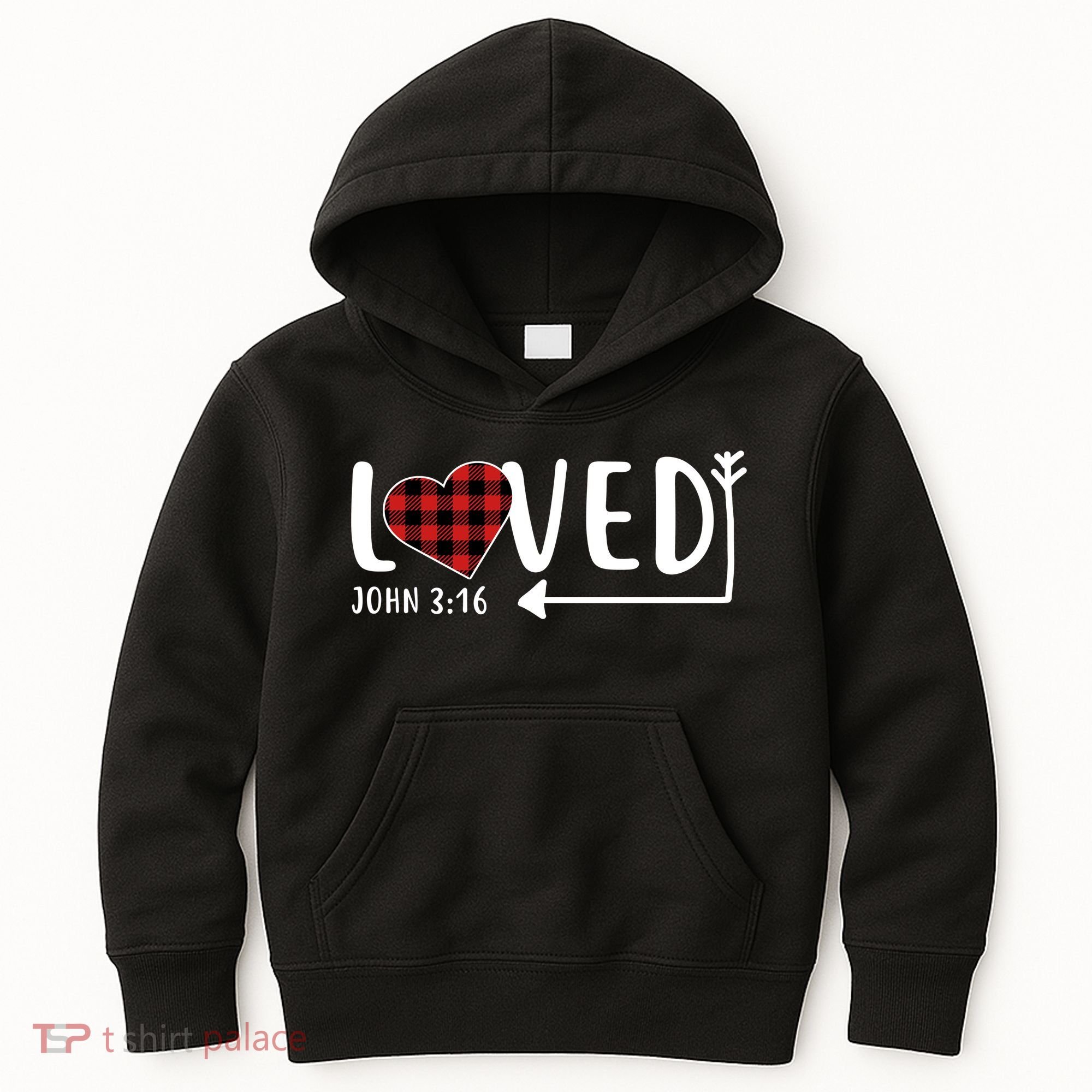 Loved Arrow Heart John 3:16 Kids Hoodie