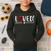 Loved Arrow Heart John 3:16 Kids Hoodie thumb 2