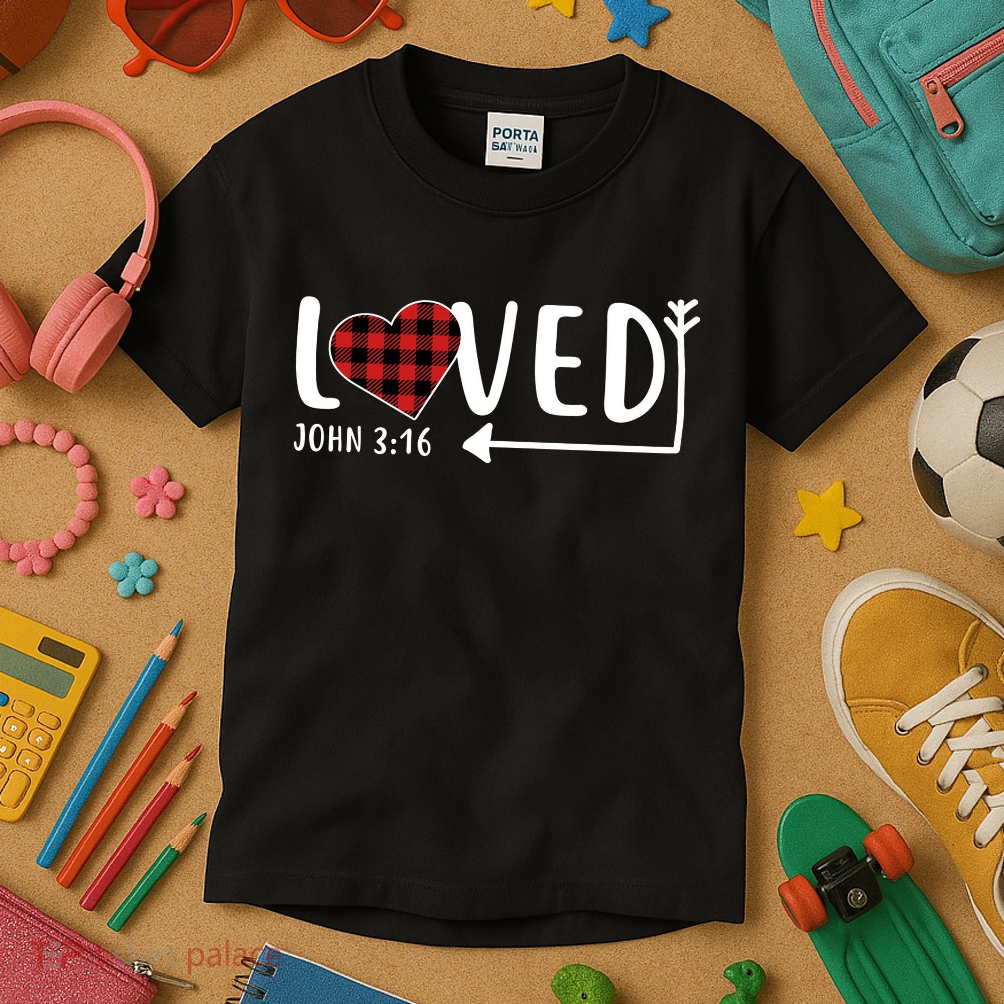 Loved Arrow Heart John 3:16 Kids T-Shirt