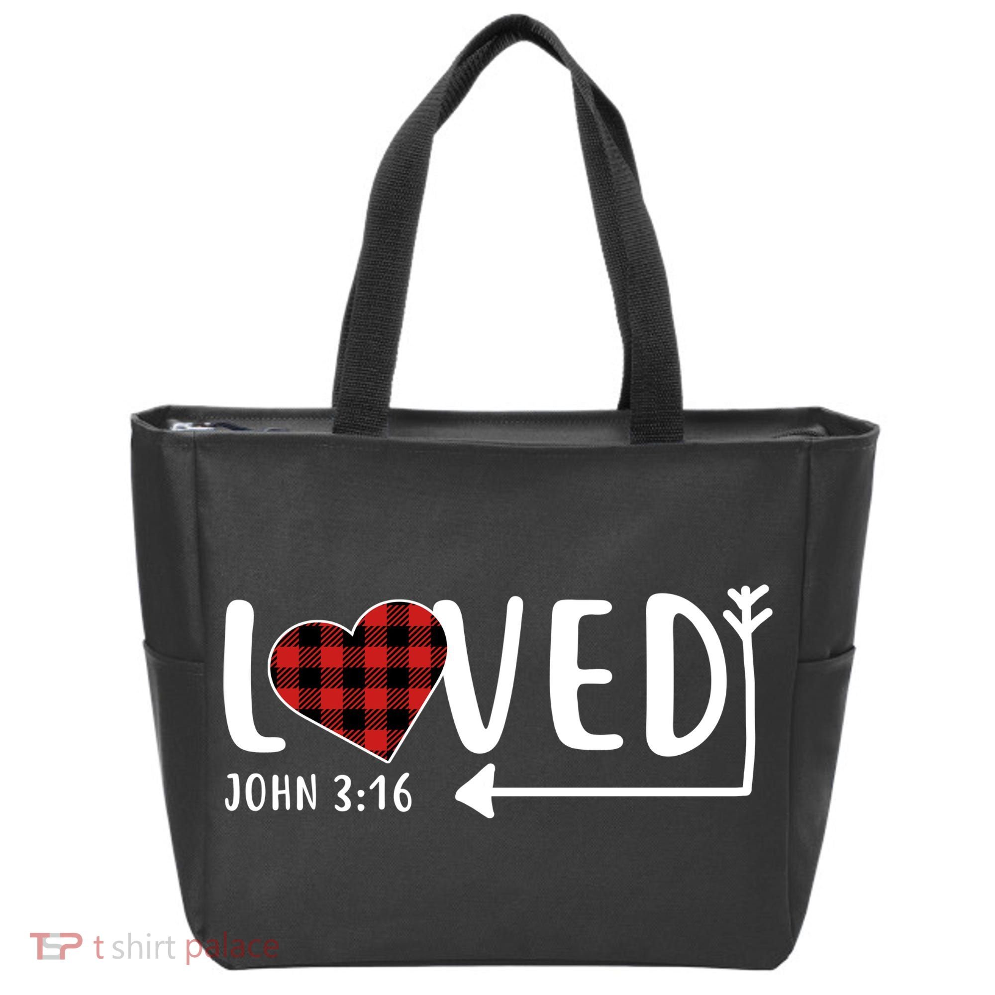 Loved Arrow Heart John 3:16 Tote Bag