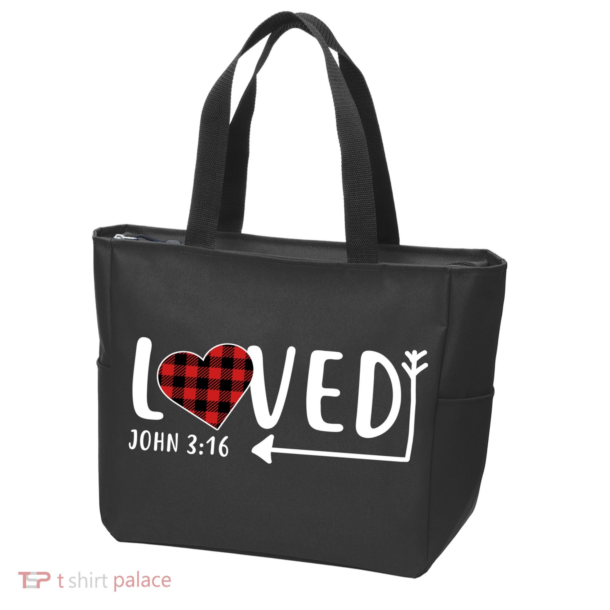 Loved Arrow Heart John 3:16 Tote Bag