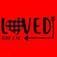 Loved Arrow Heart John 3:16 Santa Hat thumb 1