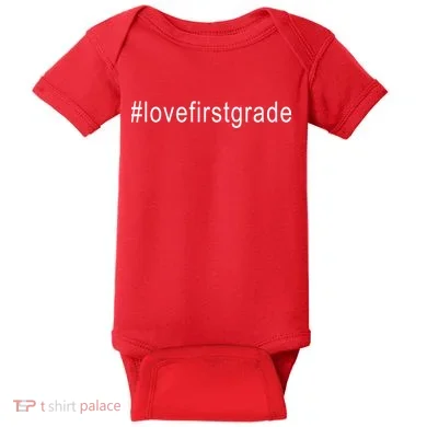 #Lovefirstgrade Love First Grade Baby Bodysuit