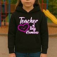 Loving Teacher Of Tiny Humans Kids Hoodie thumb 3