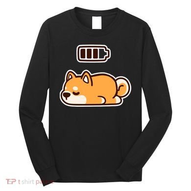 Low Battery Corgi Dog Long Sleeve Shirt