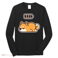 Low Battery Corgi Dog Long Sleeve Shirt thumb 0