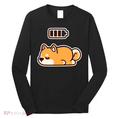 Low Battery Corgi Dog Long Sleeve Shirt