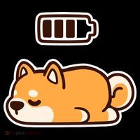 Low Battery Corgi Dog Long Sleeve Shirt thumb 2