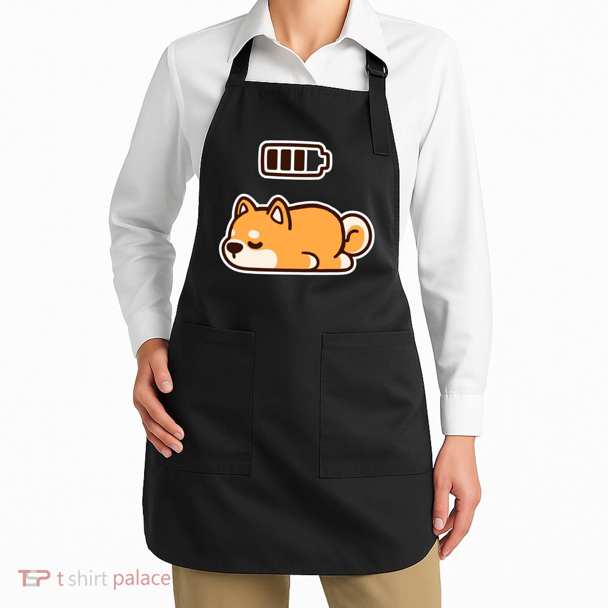 Low Battery Corgi Dog Apron