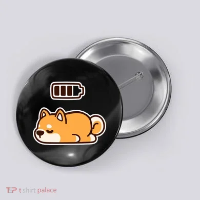 Low Battery Corgi Dog Button