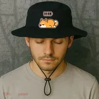 Low Battery Corgi Dog Bucket Hat thumb 2