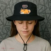 Low Battery Corgi Dog Bucket Hat thumb 3