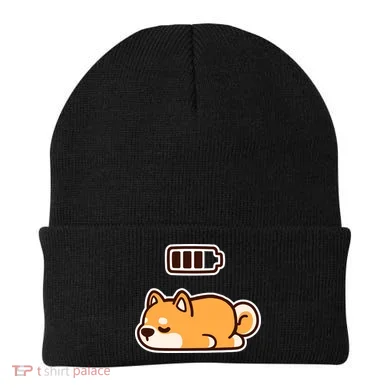 Low Battery Corgi Dog Beanie