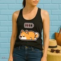 Low Battery Corgi Dog Women's Tank Top thumb 2