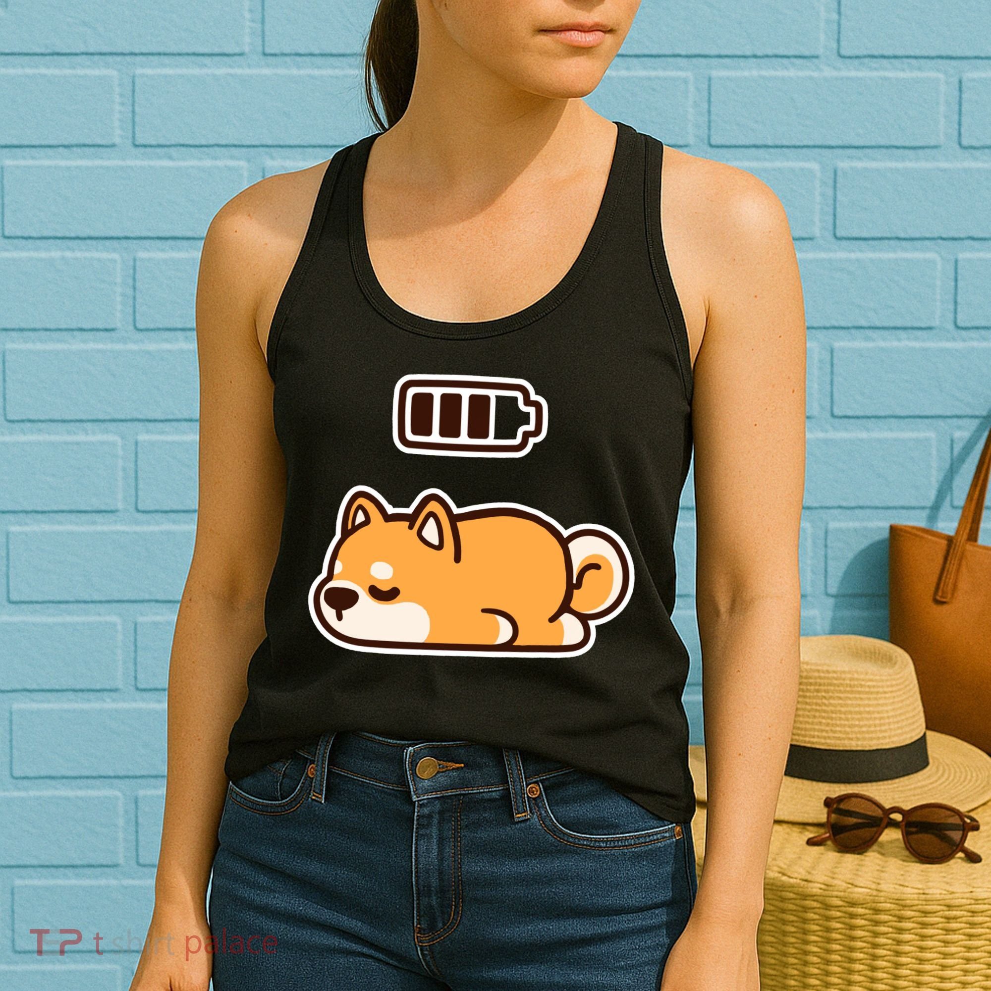 Low Battery Corgi Dog Women's Tank Top