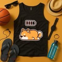 Low Battery Corgi Dog Tank Top thumb 4