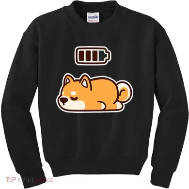 Low Battery Corgi Dog Kids Sweatshirt