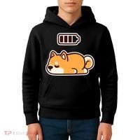 Low Battery Corgi Dog Kids Hoodie thumb 4