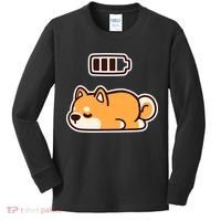 Low Battery Corgi Dog Kids Long Sleeve Shirt thumb 0