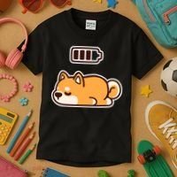 Low Battery Corgi Dog Kids T-Shirt thumb 3