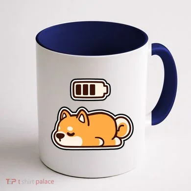Low Battery Corgi Dog Coffee Mug back