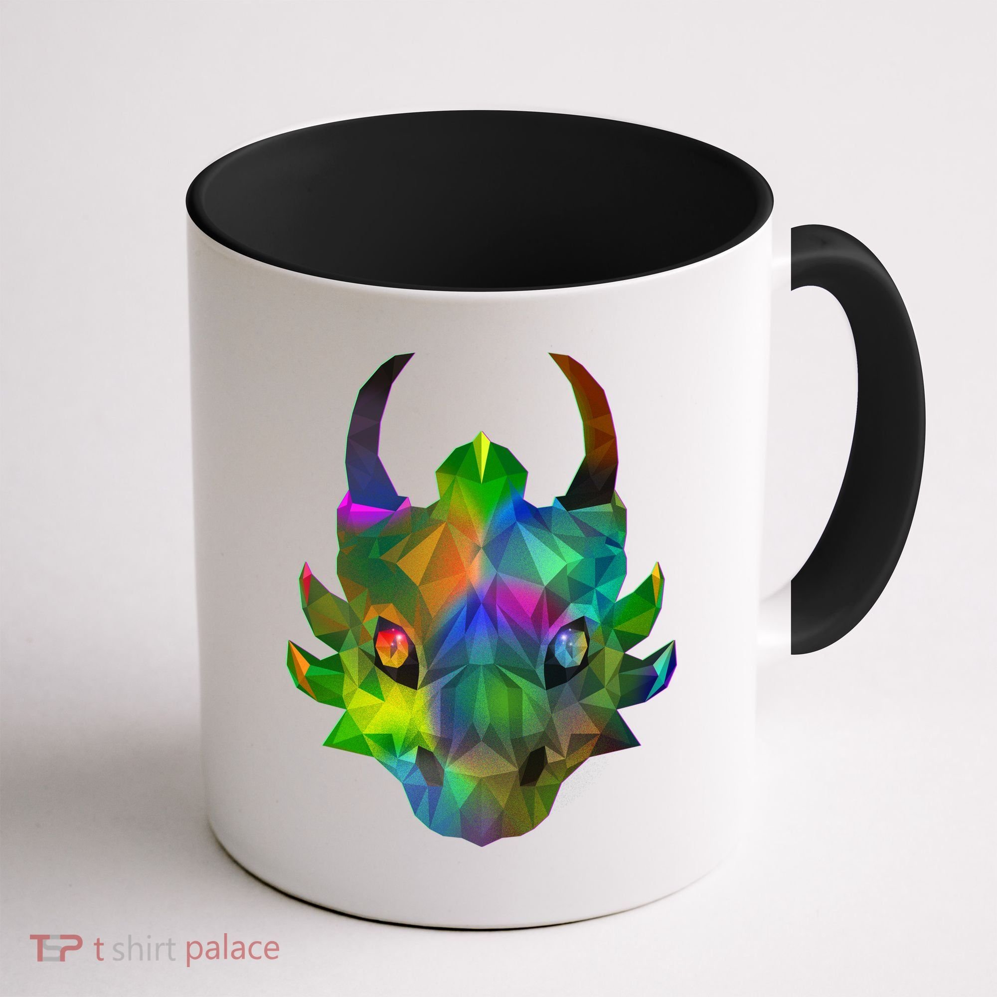 Low Poly Dragon Face Coffee Mug