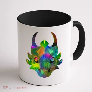 Low Poly Dragon Face Coffee Mug back