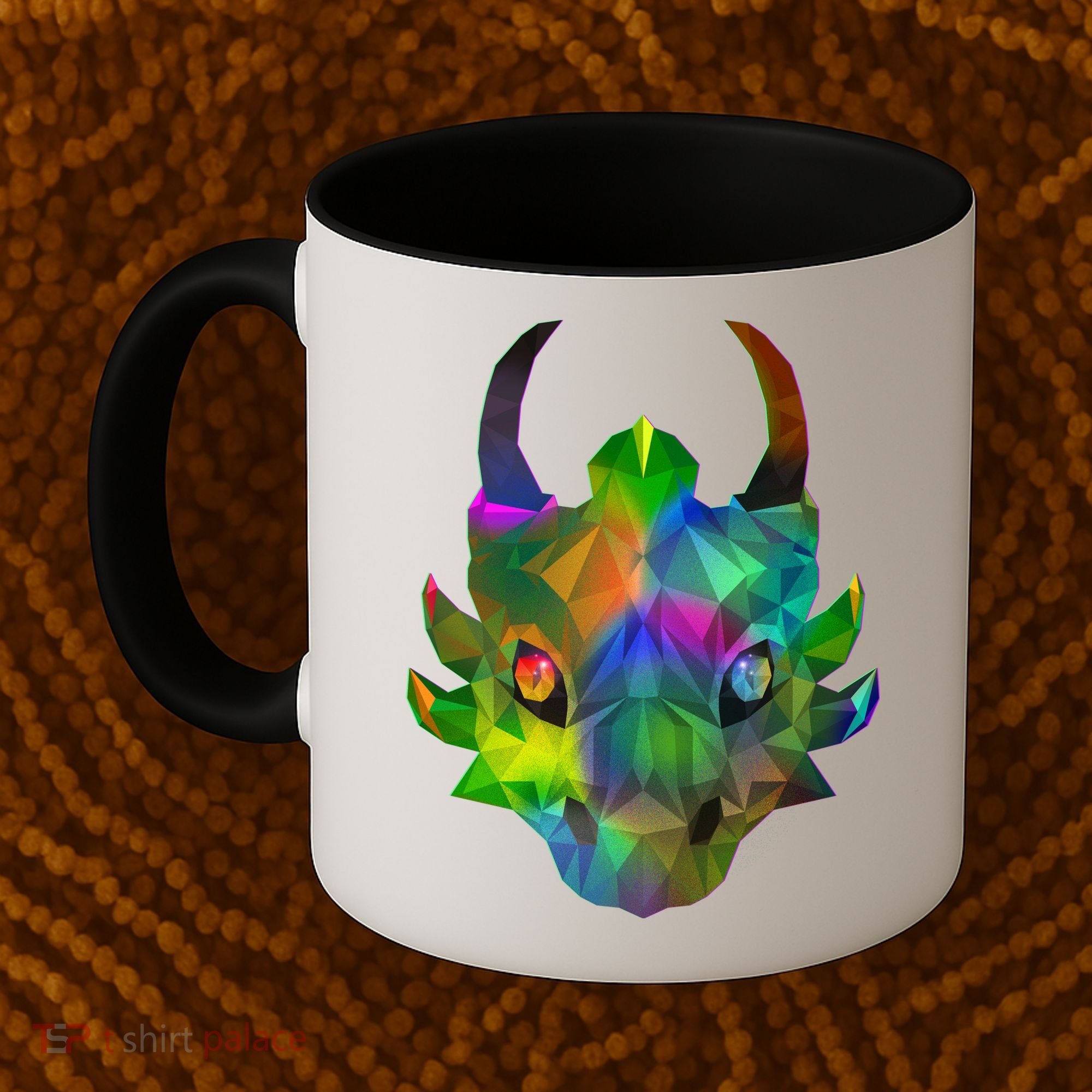 Low Poly Dragon Face Coffee Mug