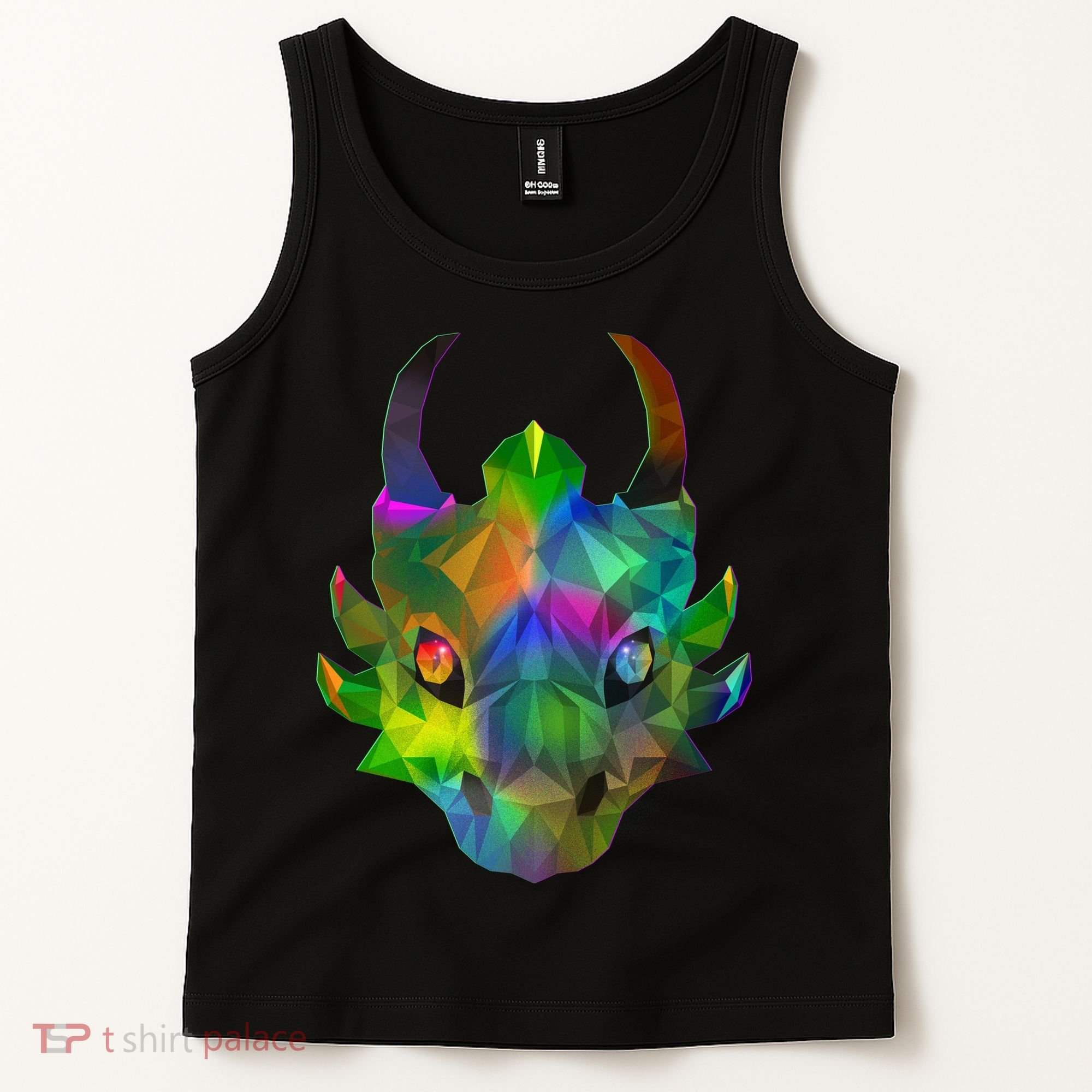 Low Poly Dragon Face Tank Top