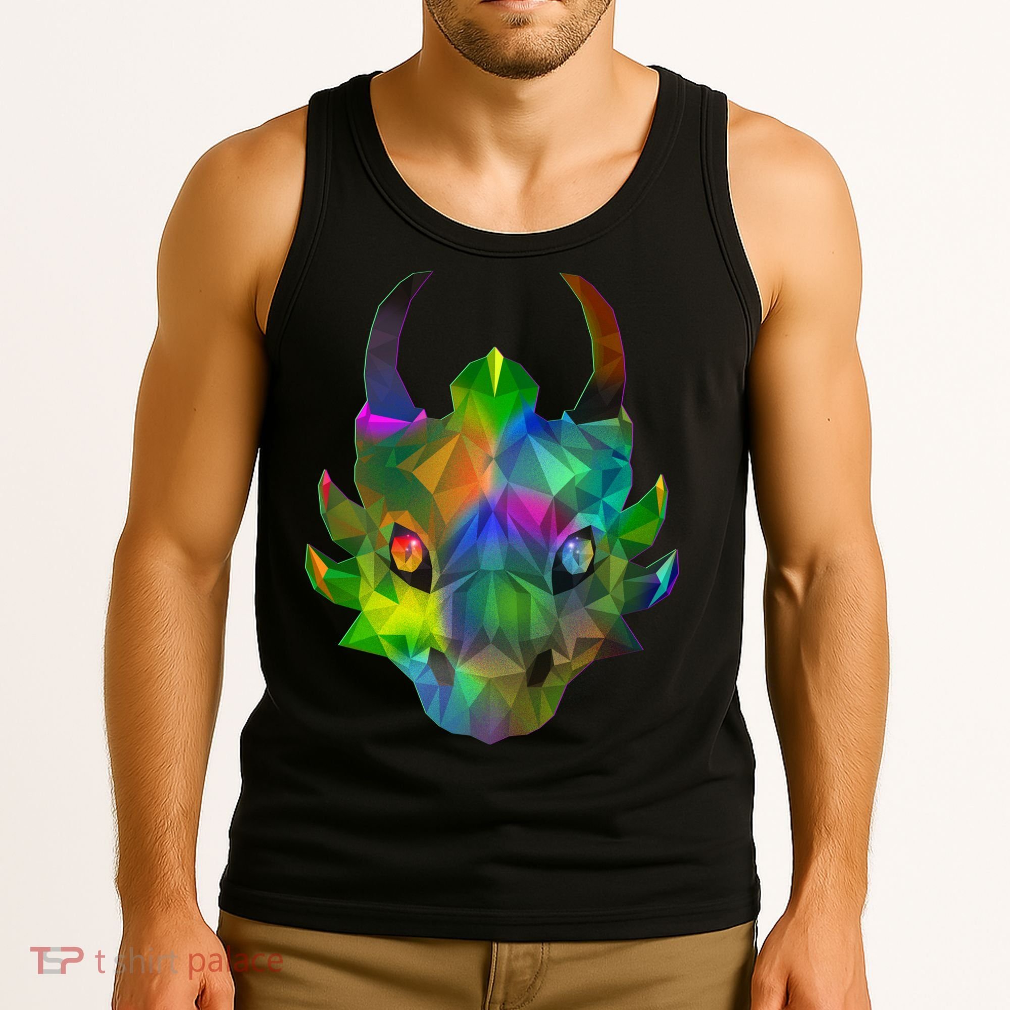 Low Poly Dragon Face Tank Top