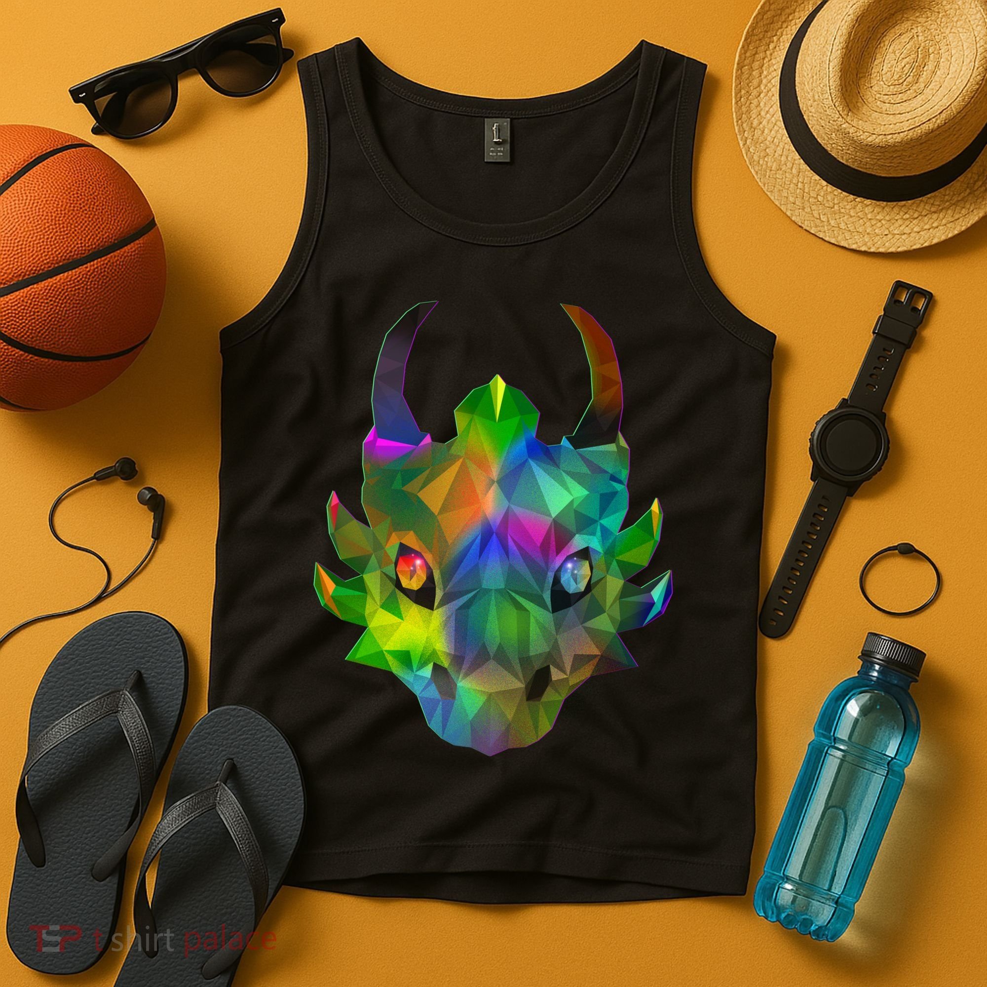 Low Poly Dragon Face Tank Top