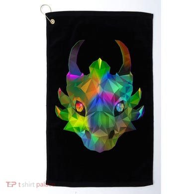 Low Poly Dragon Face Golf Towel
