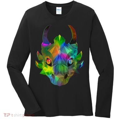 Low Poly Dragon Face Women's Long Sleeve Shirt
