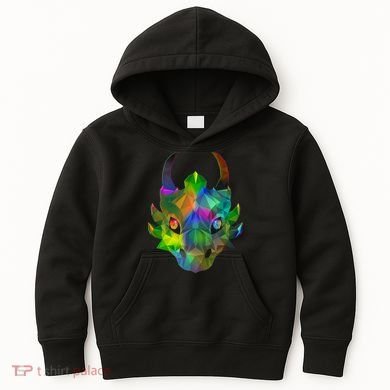 Low Poly Dragon Face Kids Hoodie