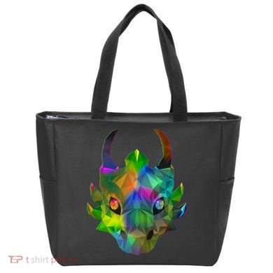 Low Poly Dragon Face Tote Bag