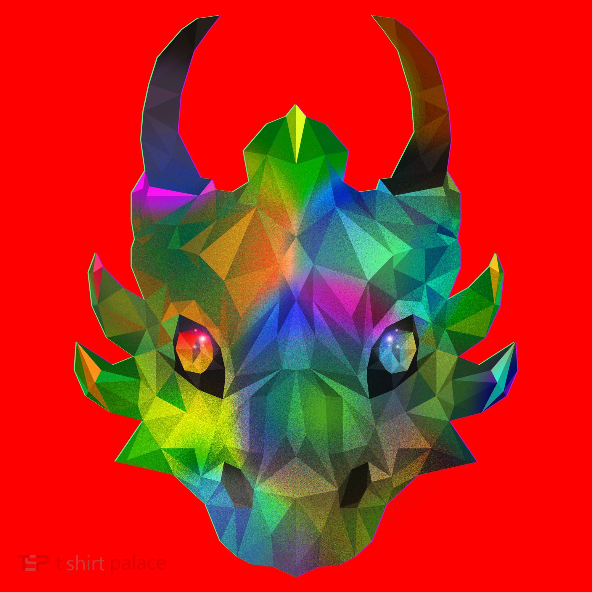 Low Poly Dragon Face Santa Hat