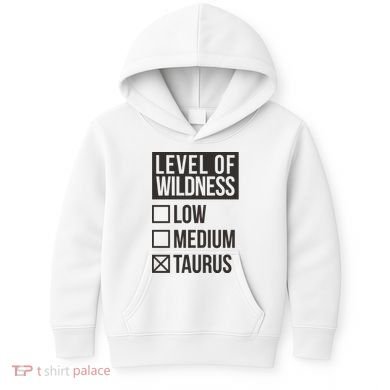 Level Of Wildness Taurus Kids Hoodie