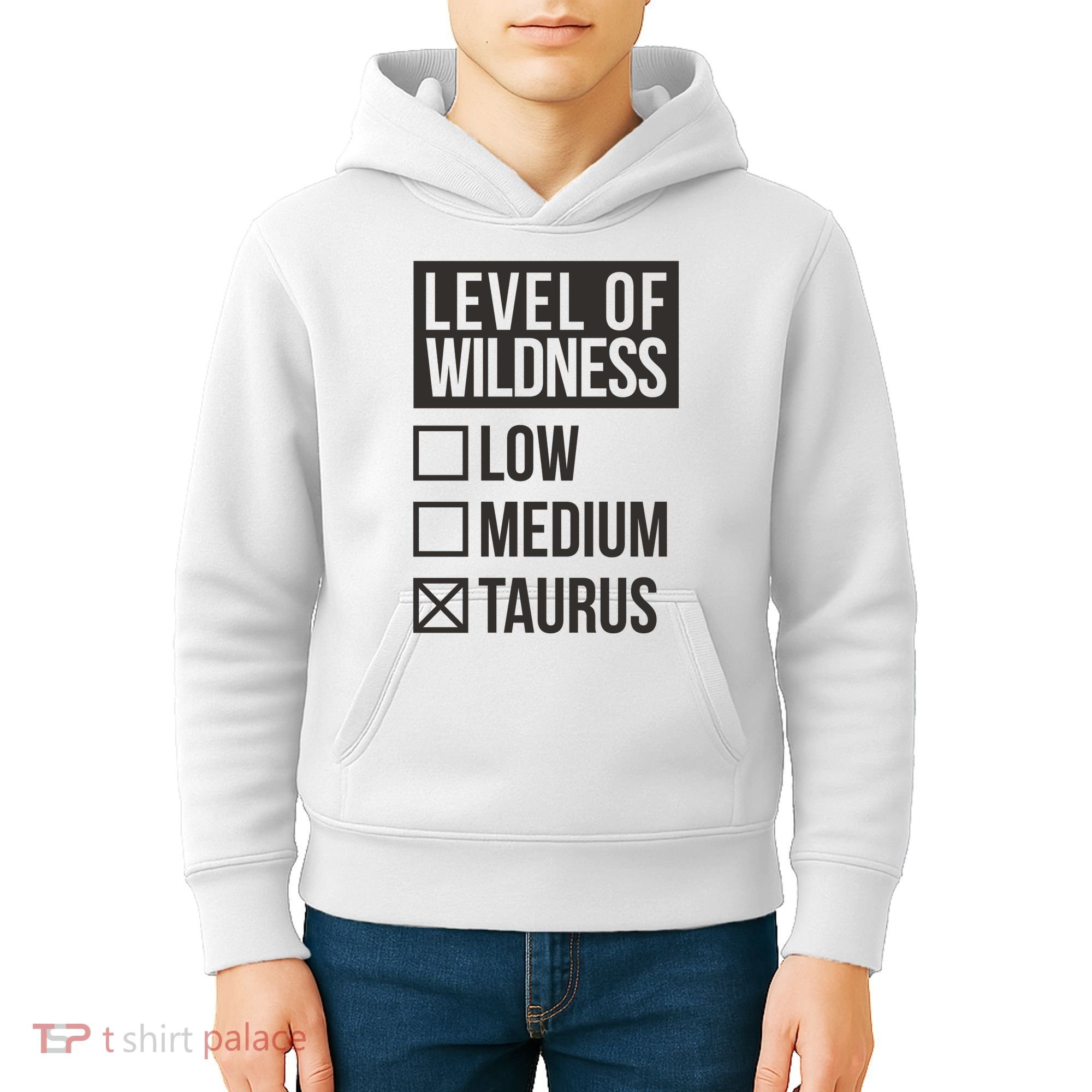 Level Of Wildness Taurus Kids Hoodie